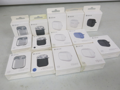 14 x Assorted Devia Air Pod Cases & Case Suits.