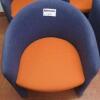 4 x Orange & Blue Fabric Office Reception Chairs - 3