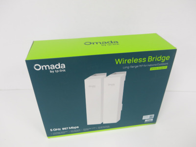Boxed/New TP-Link Omada Point to Point Wireless Bridge 5GHz 867Mbbs, Model EAP215-Bridge Kit.