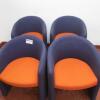 4 x Orange & Blue Fabric Office Reception Chairs - 4