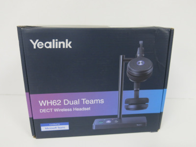 Yealink WH62 Dual Teams DECT Wireless Headset, Model WHD62.
