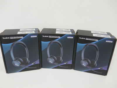 6 x Yealink WH64 Hybrid Dual Teams DECT Wireless Head Set, Model WH64.