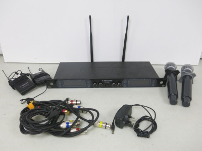 Wireless Microphone System to Include: 1 x Phenyx Pro PTU-5000 Mic System Receiver,2 x Phenyx Pro Microphones & 2 x UHF Body Packs.