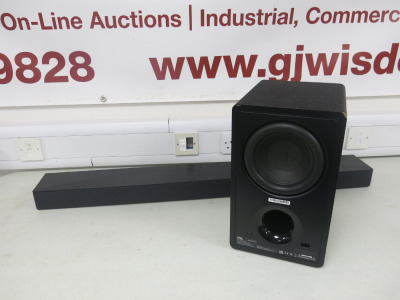 TCL Wireless Subwoofer & Sound Bar to Include: 1 x Q65HK 5.1 Channel Dolby Atmos Sound Bar with Wireless Subwoofer & 1 x Q65H-SW Wireless Subwoofer.