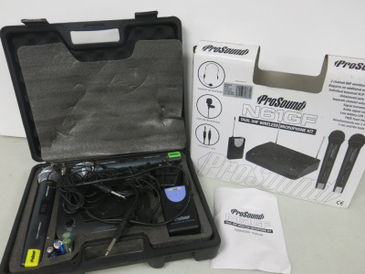 Prosound Dual UHF Wireless Microphone Kit, Model N61GF.