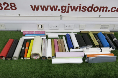 Large Quantity of Assorted Heat Transfer Multi-Coloured Paper, Films, Vinyl, Wraps, etc (As Viewed).