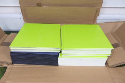 78 x Sheets of Fibre Board, 28cm x 30cm x 3mm, to Include: 50 x Green & 28 x Purple.