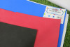 Lot of Assorted Materials to Include: Red Paper Folders, Blue Plain Lined Writing Books, Foam Sheets, Stabilizing Sheets & Air Freshener Kit. - 6