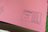 Lot of Assorted Materials to Include: Red Paper Folders, Blue Plain Lined Writing Books, Foam Sheets, Stabilizing Sheets & Air Freshener Kit. - 7
