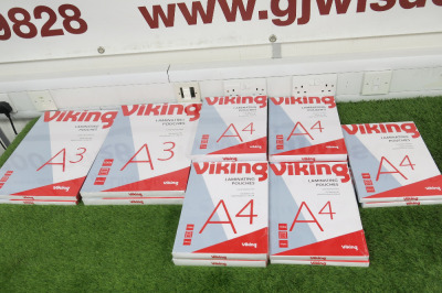 14 x Laminating Pouches to Include: 2 x A3 2 x 125 Glossy, 2 x A3 2 x 75 Glossy, 2 x A4 2 x 175 Glossy, 2 x A4 2 x 175 Matte, 2 x A4 2 x 125 Glossy, 2 x A4 2 x 125 Matte, 2 x A4 2 x 175 Glossy & 2 x A4 2 x 175 Matte.