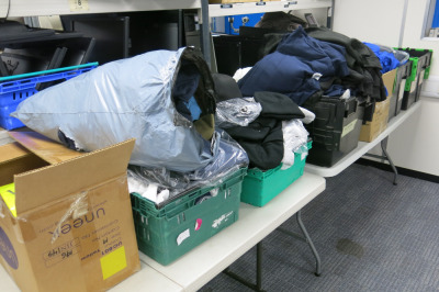 Large Stock of Basic Clothing Unbranded to Include: Hoodies, Jumpers, Jackets, T-Shirts, Polos, Beanies, Caps & HiVis Vests. All in Assorted Sizes & Colours. NOTE: crates not included.