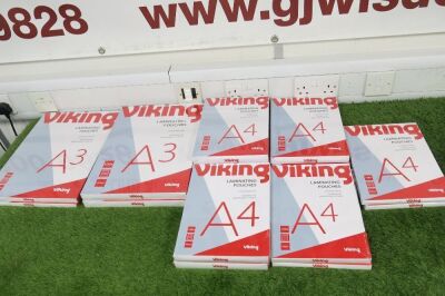 13 x Laminating Pouches to Include: 2 x A3 2 x 125 Glossy, 2 x A3 2 x 75 Glossy, 2 x A4 2 x 175 Glossy, 2 x A4 2 x 175 Matte, 2 x A4 2 x 125 Glossy, 2 x A4 2 x 125 Matte, 1 x A4 2 x 175 Glossy & 2 x A4 2 x 175 Matte.
