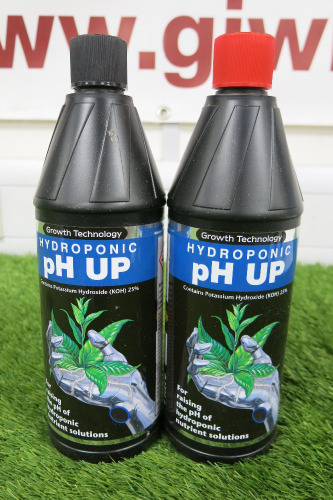 2 x Growth Technology Hydroponic PH Up, 1L.