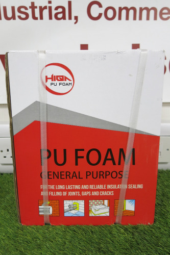 Box of 12 x HIQA General Purpose PU Foam, 750ml.