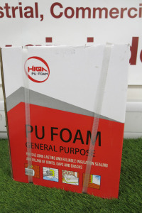 Box of 12 x HIQA General Purpose PU Foam, 750ml.
