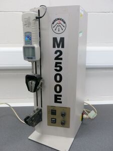 Mecmesin M2500E Motorized Tensile & Compression Testing Machine, S/N939771112, 240v. Comes with Digital Tension Meter & Carry Case.