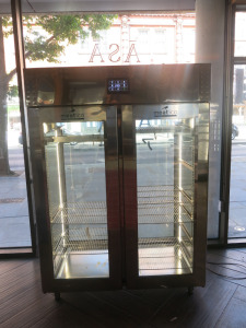 Meatico By Everlasting Double Glass Door Dry Ageing Cabinet, Model Meat Panorama 1500 VIP Green, S/N 155753. Size H209 x W150 x D80cm.