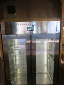 Meatico By Everlasting Double Glass Door Dry Ageing Cabinet, Model Meat 1500 VIP Green, S/N 155752. Size H209 x W150 x D80cm.