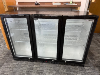 Empire 3 Door Back Bar Cooler, Model CL0320H, Capacity 330L.