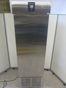 Precision Stainless Steel Upright Single Door Gastronorm Freezer, Model LPU401, S/N 196759/6. Size H198 x W57 x D69cm. Comes with Key & Operating Instructions. NOTE: installed new and appears never used.