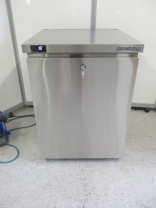 Precision Stainless Steel Single Door Undercounter Freezer, Model LPU150, S/N 197676. Size H81 x W60 x D63cm. Comes with Keys. NOTE: installed new and appears never used.