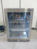 Precision Stainless Steel Single Glass Door Bottle Cooler, Model BBS600, S/N 195548. Size H85 x W60 x D50cm. Comes with Keys & Operating Instructions. NOTE: installed new and appears never used.