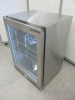 Precision Stainless Steel Single Glass Door Bottle Cooler, Model BBS600, S/N 199123. Size H85 x W60 x D50cm. Comes with Keys & Operating Instructions. NOTE: installed new and appears never used. - 2