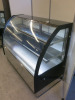 Diaminox Curved Glass Display Fridge with Black Finish & Stainless Steel Base, Model DX-1500CF2. Size H120 x W150 x D73cm. NOTE: damage to rear sliding door As Viewed/Pictured. - 3