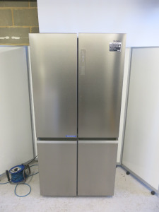 Haier Series 5 Multi Door American Style Fridge Freezer, Model HCR5919ENMP, S/N BC11EGE0000TXP9A0038. Size H191 x W90 x D64cm. NOTE: installed new and appears hardly used.