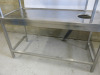 Stainless Steel Prep Table with 1 Shelf Over. Size H156 x W160 x D70cm, with Access Hole (As Viewed). - 5