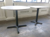 7 x Assorted Sized Marble Top Dining Tables to Include: 3 x Rectangular with Twin Metal Pedestal Legs, Size H75 x W120 x D70cm, 2 x Square with Single Metal Pedestal Legs, Size H75 x W70 x D70cm & 2 x Round Dia 75cm x Dia 120 & 90cm. - 7