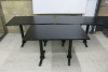 5 x Black Wood Top Table with Black Metal Legs. Size H75 x W120 x D70cm.