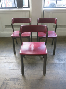 15 x TON Merano Dining Chairs Upholstered in Red Leather.