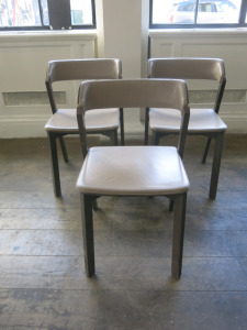 12 x TON Merano Dining Chairs Upholstered in Grey Leather..