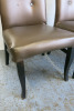 4 x Gold Button Back Dining Chairs with Black Legs (Condition as Viewed). - 4
