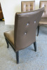 4 x Gold Button Back Dining Chairs with Black Legs (Condition as Viewed). - 5