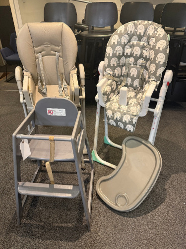 3 x Assorted Children's High Chairs.