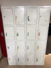 4 x Bays of 4 Metal Lockers.