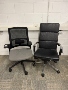 2 x Assorted Office Swivel Chairs.