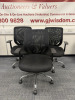 5 x Black Mesh Back Office Chairs with Chrome Swivel Base.