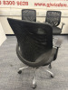 5 x Black Mesh Back Office Chairs with Chrome Swivel Base. - 5