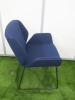 2 x Boss Design Kruze Blue Fabric Lounge Chairs with Black Legs. - 4