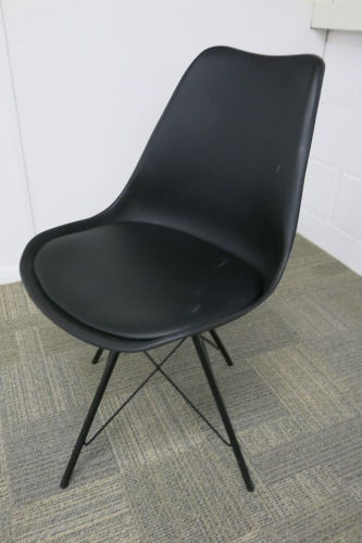 9 x Black Eames Style Chairs.