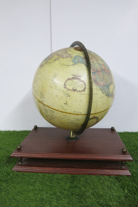 Replogle 12" Diameter Desk Top Globe, World Classic Series, with Double Layered Wooden Base.