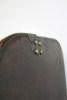 Stained Wood Briefcase with Brown Leather & Brass Hardware. Size H40 x W49 x D22cm. - 4