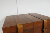 Large Brown Leather Trunk with Brass Buckles. Size H46 x W61 x D46cm. - 3