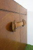 Large Brown Leather Trunk with Brass Buckles. Size H46 x W61 x D46cm. - 4