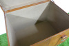 Large Brown Leather Trunk with Brass Buckles. Size H46 x W61 x D46cm. - 5