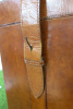 Large Brown Leather Trunk. Size H46 x W61 x D46cm. NOTE: no buckles. - 2
