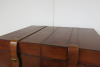Brown Leather Trunk with Brass Buckles. Size H39 x W50 x D39. - 3